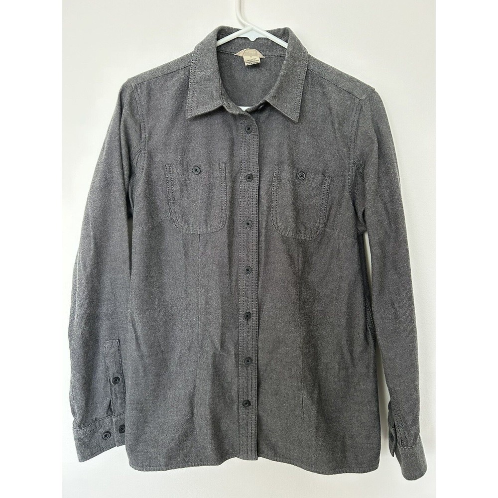 Duluth Trading Co Mens Button Down Gray Long Sleeve Small